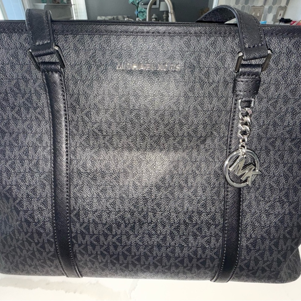 Michael Kors Gray and Black Signature Tote